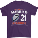 21 Year Wedding Anniversary 21st Rugby Mens T-Shirt 100% Cotton Purple