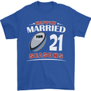21 Year Wedding Anniversary 21st Rugby Mens T-Shirt 100% Cotton Royal Blue