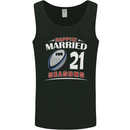 21 Year Wedding Anniversary 21st Rugby Mens Vest Tank Top Black