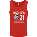 21 Year Wedding Anniversary 21st Rugby Mens Vest Tank Top Red