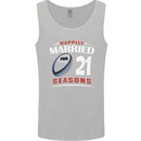 21 Year Wedding Anniversary 21st Rugby Mens Vest Tank Top Sports Grey