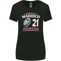 21 Year Wedding Anniversary 21st Rugby Womens Wider Cut T-Shirt Black
