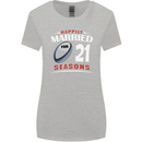 21 Year Wedding Anniversary 21st Rugby Womens Wider Cut T-Shirt Sports Grey