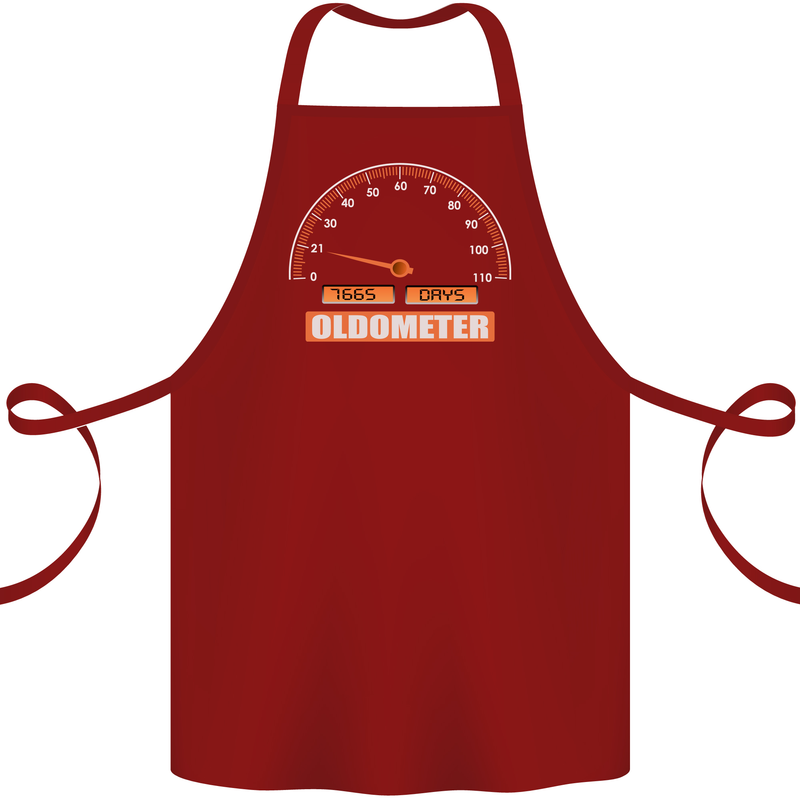 21st Birthday 21 Year Old Ageometer Funny Cotton Apron 100% Organic Maroon