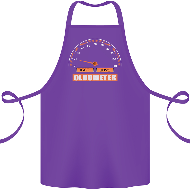 21st Birthday 21 Year Old Ageometer Funny Cotton Apron 100% Organic Purple