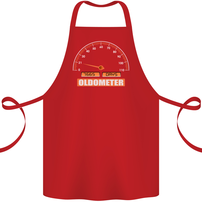 21st Birthday 21 Year Old Ageometer Funny Cotton Apron 100% Organic Red