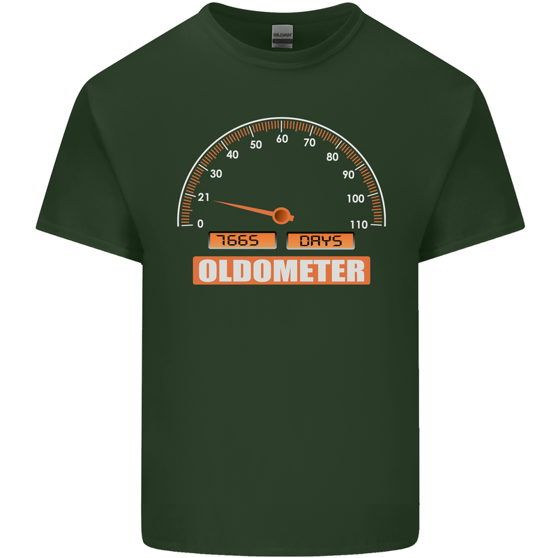21st Birthday 21 Year Old Ageometer Funny Mens Cotton T-Shirt Tee Top Forest Green