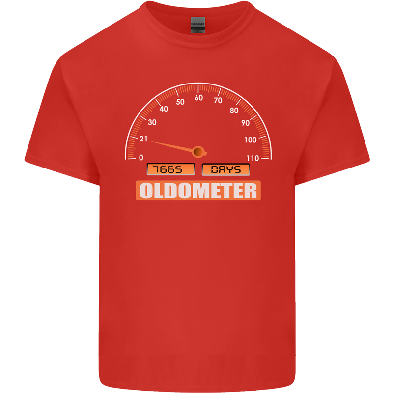 21st Birthday 21 Year Old Ageometer Funny Mens Cotton T-Shirt Tee Top Red