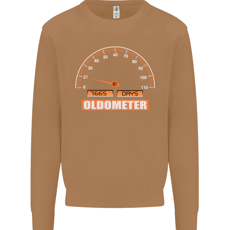 21st Birthday 21 Year Old Ageometer Funny Mens Sweatshirt Jumper Caramel Latte