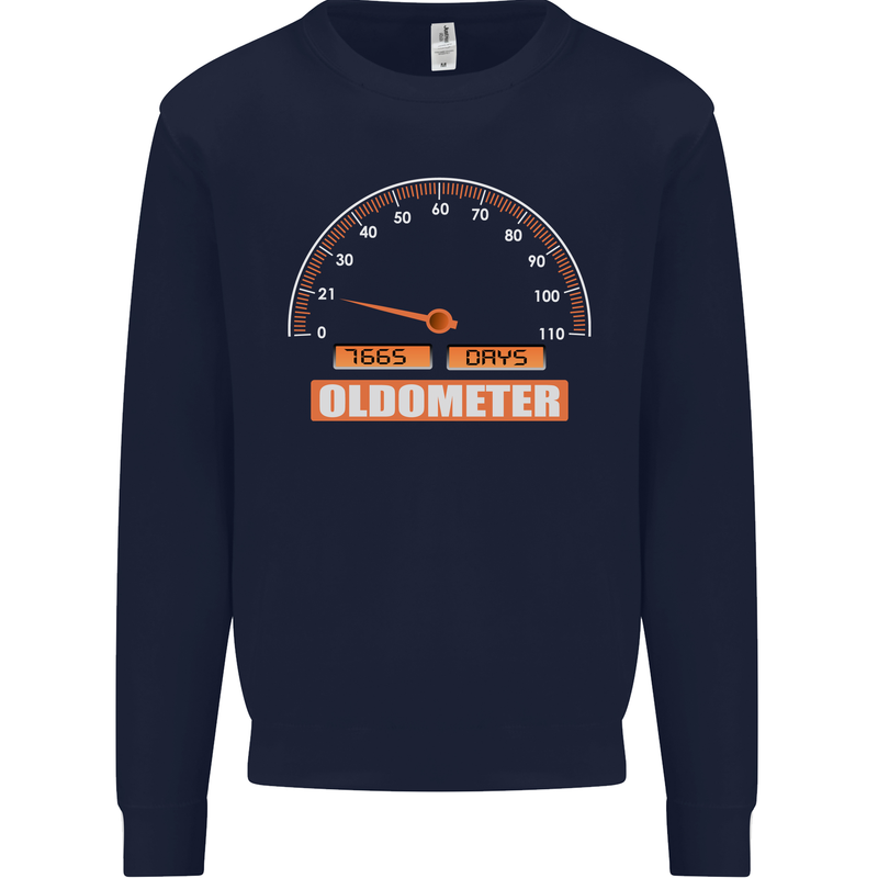 21st Birthday 21 Year Old Ageometer Funny Mens Sweatshirt Jumper Navy Blue