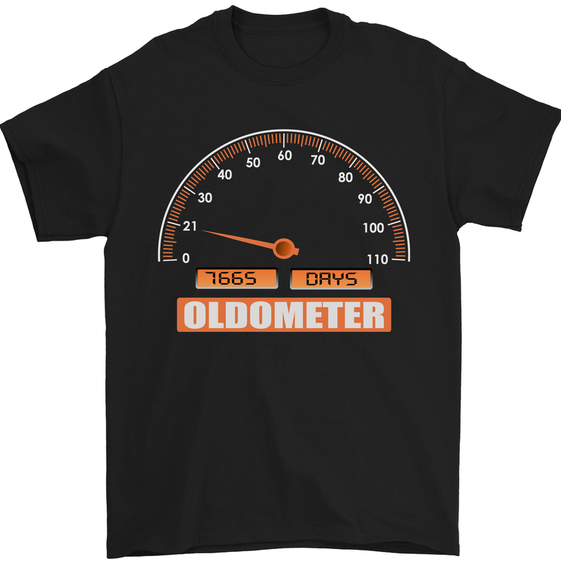 21st Birthday 21 Year Old Ageometer Funny Mens T-Shirt 100% Cotton Black