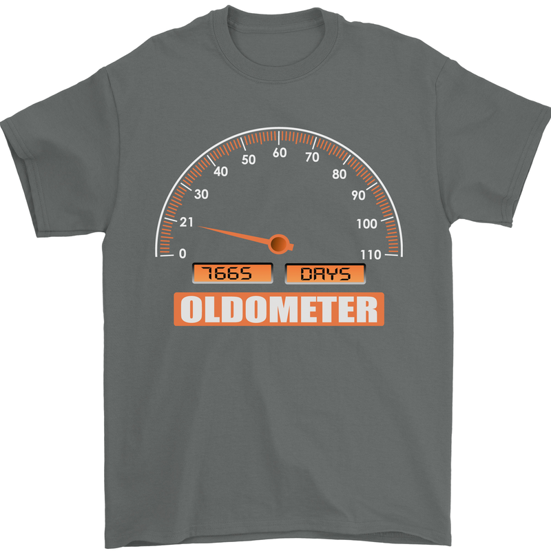 21st Birthday 21 Year Old Ageometer Funny Mens T-Shirt 100% Cotton Charcoal