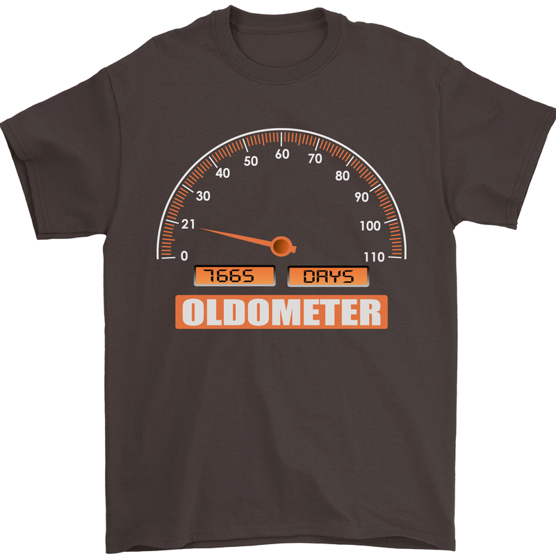 21st Birthday 21 Year Old Ageometer Funny Mens T-Shirt 100% Cotton Dark Chocolate