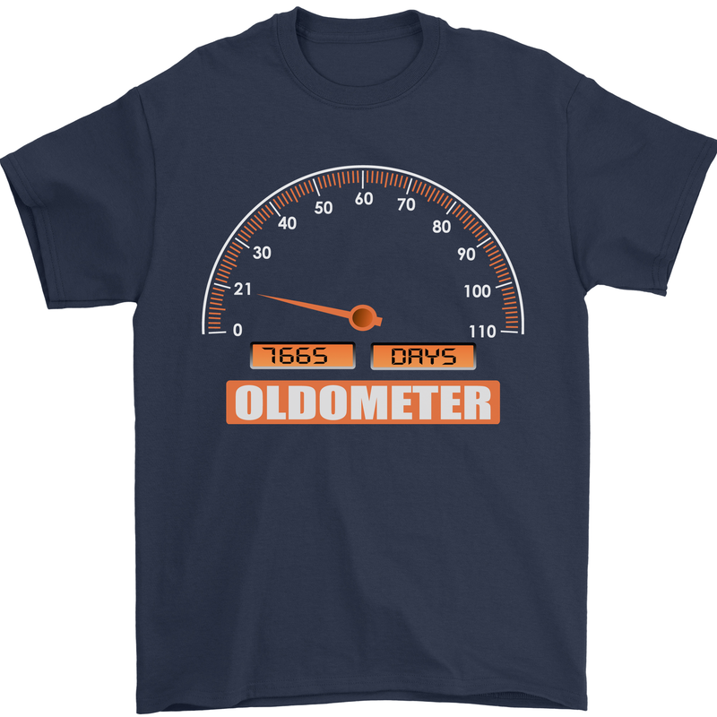 21st Birthday 21 Year Old Ageometer Funny Mens T-Shirt 100% Cotton Navy Blue