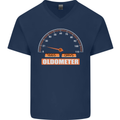 21st Birthday 21 Year Old Ageometer Funny Mens V-Neck Cotton T-Shirt Navy Blue