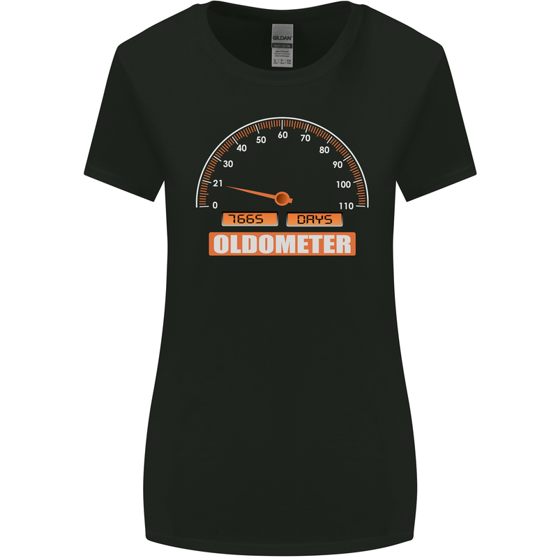 21st Birthday 21 Year Old Ageometer Funny Womens Wider Cut T-Shirt Black