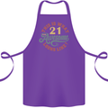 21st Birthday 21 Year Old Awesome Looks Like Cotton Apron 100% Organic Purple