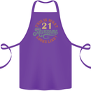 21st Birthday 21 Year Old Awesome Looks Like Cotton Apron 100% Organic Purple