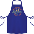 21st Birthday 21 Year Old Awesome Looks Like Cotton Apron 100% Organic Royal Blue