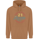 21st Birthday 21 Year Old Awesome Looks Like Mens 80% Cotton Hoodie Caramel Latte