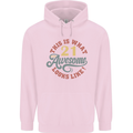 21st Birthday 21 Year Old Awesome Looks Like Mens 80% Cotton Hoodie Light Pink