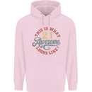 21st Birthday 21 Year Old Awesome Looks Like Mens 80% Cotton Hoodie Light Pink