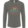 21st Birthday 21 Year Old Awesome Looks Like Mens Long Sleeve T-Shirt Charcoal