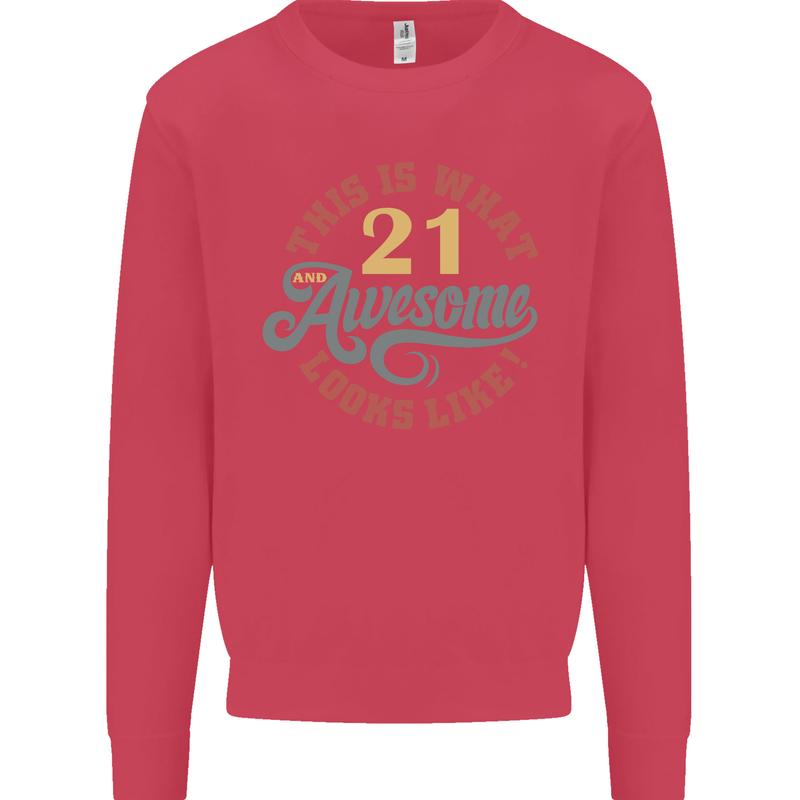21st Birthday 21 Year Old Awesome Looks Like Mens Sweatshirt Jumper Heliconia