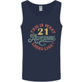 21st Birthday 21 Year Old Awesome Looks Like Mens Vest Tank Top Navy Blue