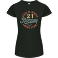 21st Birthday 21 Year Old Awesome Looks Like Womens Petite Cut T-Shirt Black