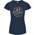 21st Birthday 21 Year Old Awesome Looks Like Womens Petite Cut T-Shirt Navy Blue