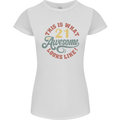 21st Birthday 21 Year Old Awesome Looks Like Womens Petite Cut T-Shirt White