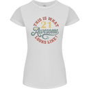 21st Birthday 21 Year Old Awesome Looks Like Womens Petite Cut T-Shirt White