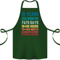 21st Birthday 21 Year Old Cotton Apron 100% Organic Forest Green