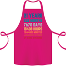 21st Birthday 21 Year Old Cotton Apron 100% Organic Pink