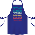 21st Birthday 21 Year Old Cotton Apron 100% Organic Royal Blue