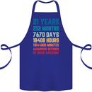 21st Birthday 21 Year Old Cotton Apron 100% Organic Royal Blue