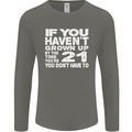 21st Birthday 21 Year Old Don't Grow Up Funny Mens Long Sleeve T-Shirt Charcoal