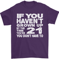21st Birthday 21 Year Old Don't Grow Up Funny Mens T-Shirt 100% Cotton Purple