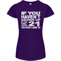 21st Birthday 21 Year Old Don't Grow Up Funny Womens Petite Cut T-Shirt Purple