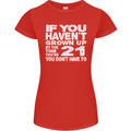 21st Birthday 21 Year Old Don't Grow Up Funny Womens Petite Cut T-Shirt Red
