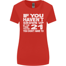 21st Birthday 21 Year Old Don't Grow Up Funny Womens Wider Cut T-Shirt Red