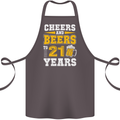 21st Birthday 21 Year Old Funny Alcohol Cotton Apron 100% Organic Dark Grey