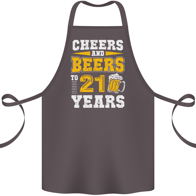 21st Birthday 21 Year Old Funny Alcohol Cotton Apron 100% Organic Dark Grey