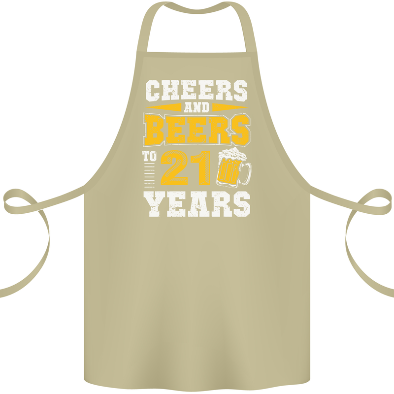 21st Birthday 21 Year Old Funny Alcohol Cotton Apron 100% Organic Khaki