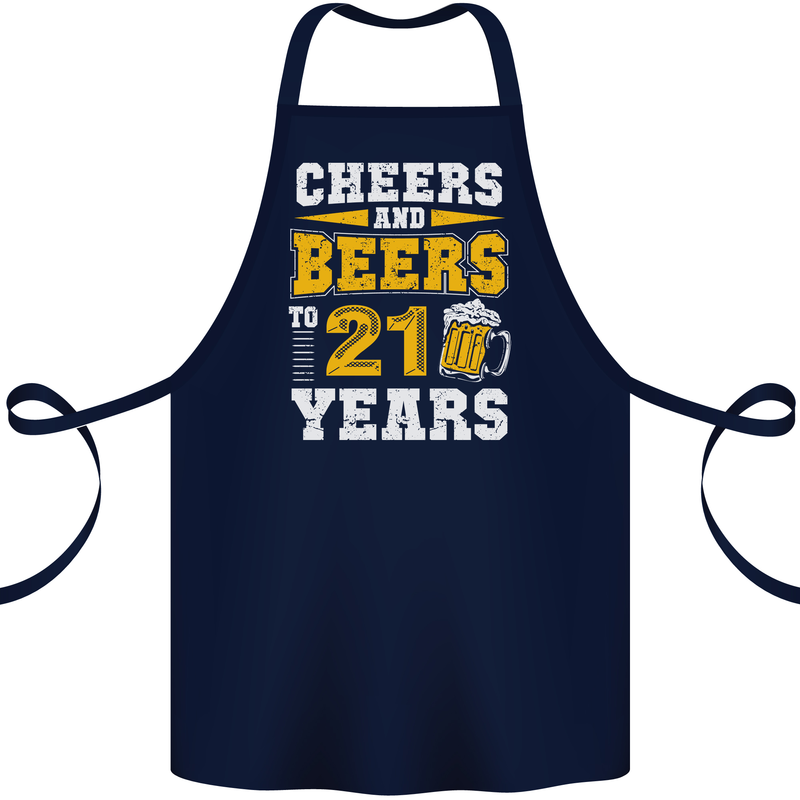 21st Birthday 21 Year Old Funny Alcohol Cotton Apron 100% Organic Navy Blue