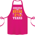 21st Birthday 21 Year Old Funny Alcohol Cotton Apron 100% Organic Pink