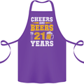 21st Birthday 21 Year Old Funny Alcohol Cotton Apron 100% Organic Purple