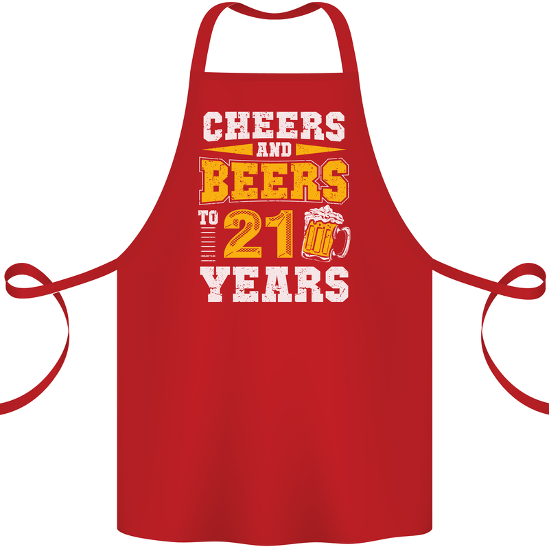 21st Birthday 21 Year Old Funny Alcohol Cotton Apron 100% Organic Red