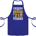 21st Birthday 21 Year Old Funny Alcohol Cotton Apron 100% Organic Royal Blue